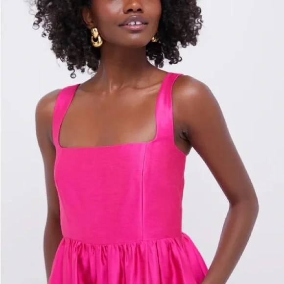Tuckernuck Hot Pink Dupioni Esme Dress - Picture 4 of 5